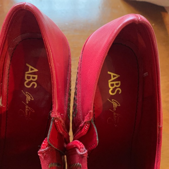 ABS Allen Schwartz Red leather stiletto booties - Picture 5 of 8